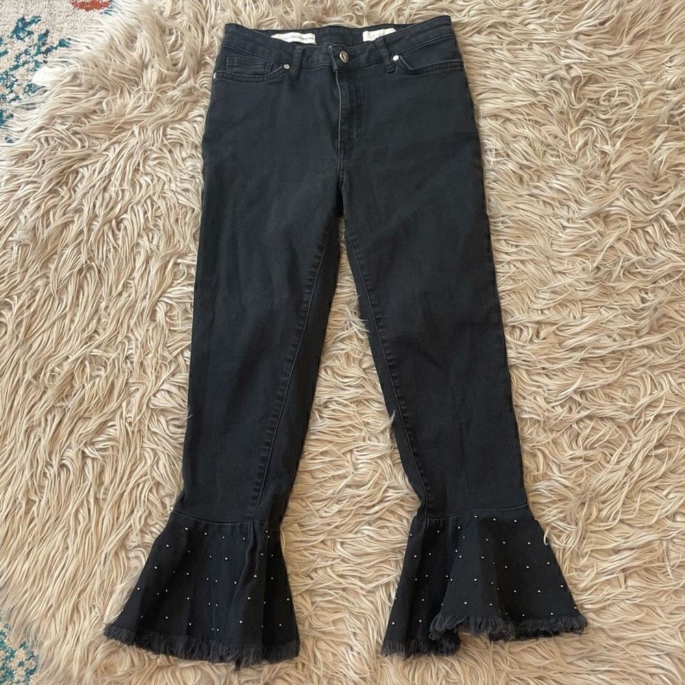 Pilcro and the letterpress cropped stuffed bell bottoms size 26